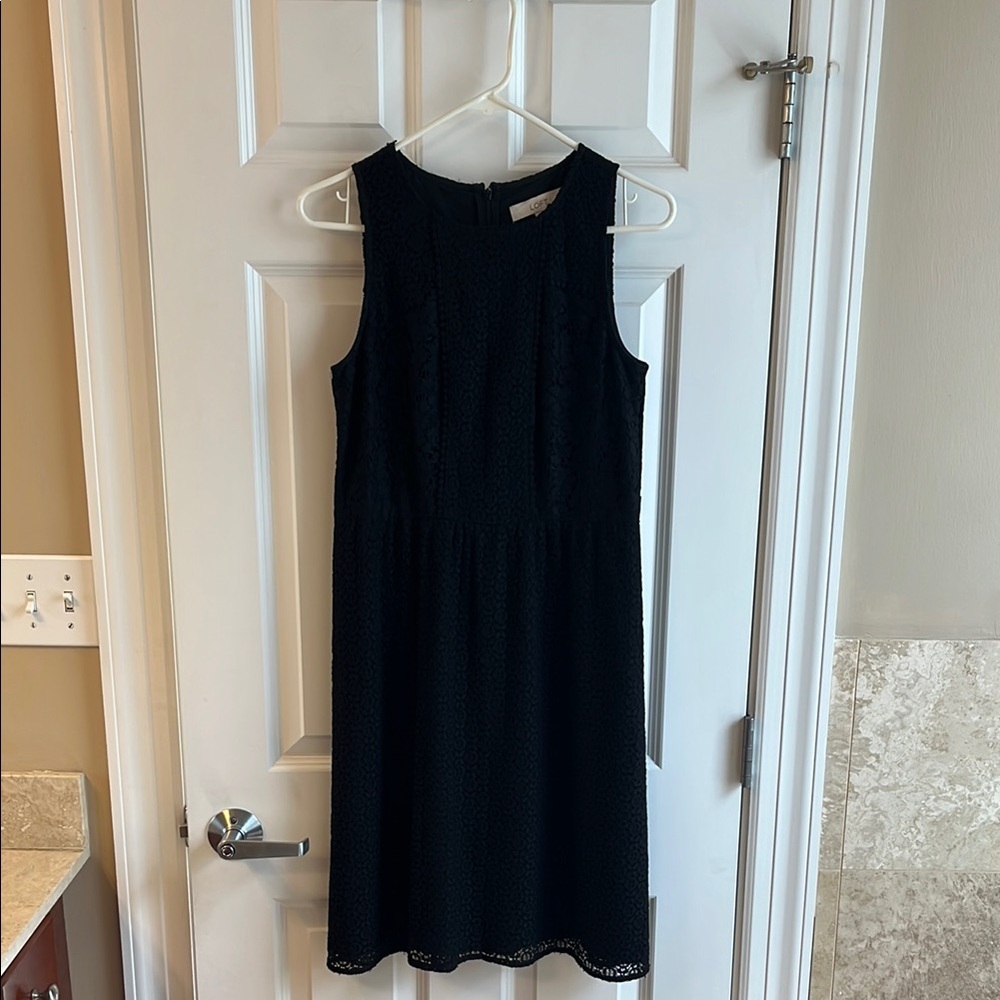 LOFT Black Lace Sleeveless Dress